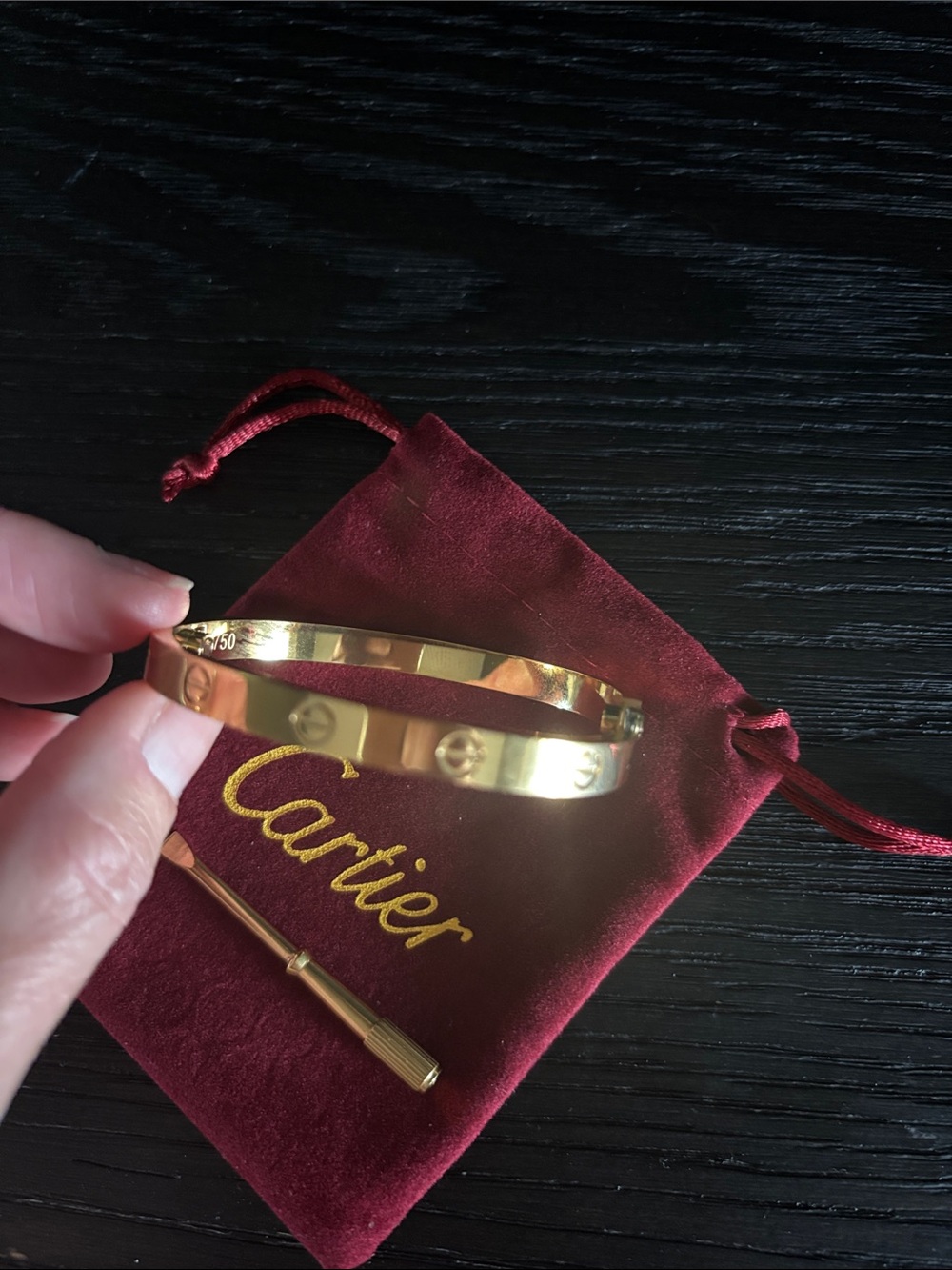 Love Bracelet Gold Tone with Pouch and Screwdriver - Picture 4 of 6